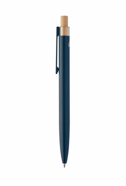 Шариковая ручка из переработанного алюминия и бамбука, цвет синий - AP808074-06- Фото №3