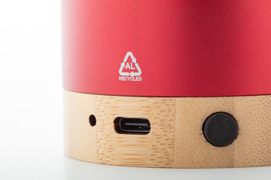 Bluetooth-динамик RalooBeat из преработанного алюминия, цвет красный - AP864024-05- Фото №3