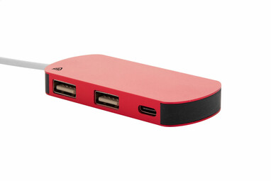 USB хаб Raluhub, цвет красный - AP864022-05- Фото №3