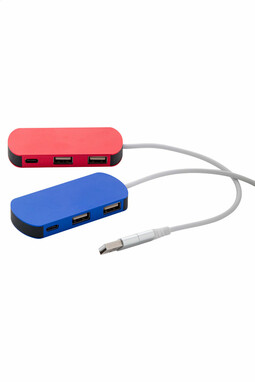 USB хаб Raluhub, цвет красный - AP864022-05- Фото №4