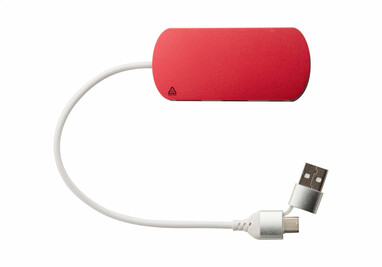 USB хаб Raluhub, цвет красный - AP864022-05- Фото №5