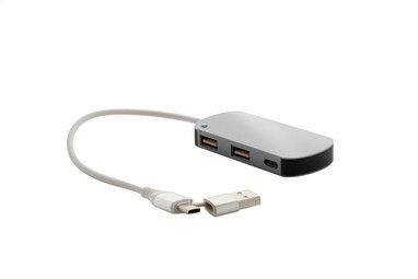 USB хаб Raluhub, цвет серебло - AP864022-21- Фото №2