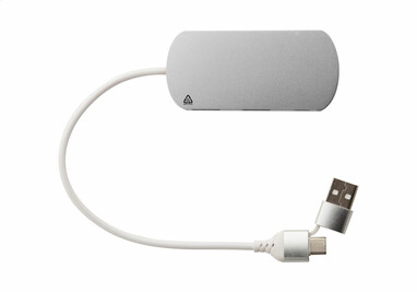 USB хаб Raluhub, цвет серебло - AP864022-21- Фото №3