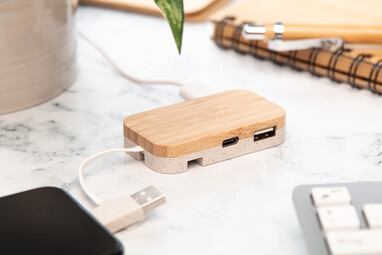USB-хаб Holbaru, цвет натуральный - AP864034- Фото №10
