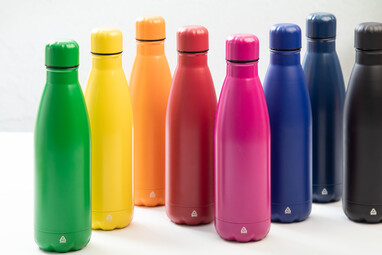 Бутылка из переработанной нержавеющей стали Refill, цвет оранжевый - AP808117-03- Фото №9