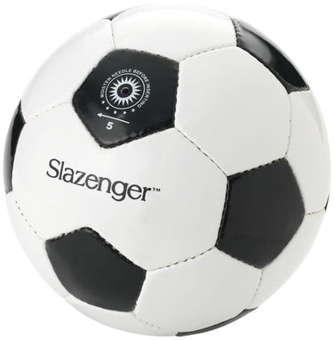 Футбольный мяч из 30-ти панелей, цвет белый, сплошной черный - 10005200- Фото №1