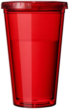 Стакан с соломинкой Cyclone, цвет красный прозрачный - 10023401- Фото №4