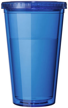 Стакан з соломинкою Cyclone, колір синій прозорий - 10023402- Фото №4