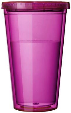 Стакан з соломинкою Cyclone, колір пурпурний рожевий - 10023406- Фото №4