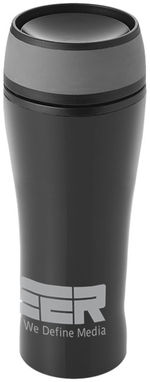 Герметичный термостакан Curve, цвет сплошной черный, серый - 10023800- Фото №2