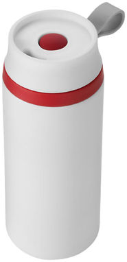 Герметичный термостакан Flow, цвет белый, красный - 10030802- Фото №1