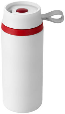 Герметичный термостакан Flow, цвет белый, красный - 10030802- Фото №6