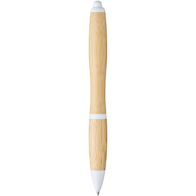 Ручка шариковая Nash, цвет натуральный, белый - 10737804- Фото №4