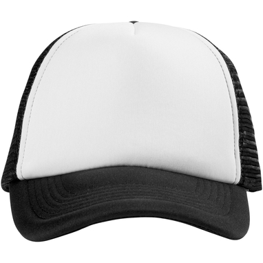 Кепка Trucker из 5-ти панелей, цвет сплошной черный, белый - 11106900- Фото №3