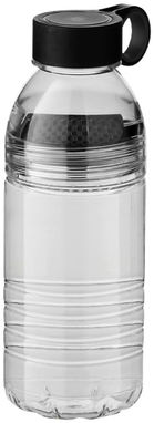 Спортивная тритановая бутылка Slice, цвет сплошной черный, серый - 10033100- Фото №1