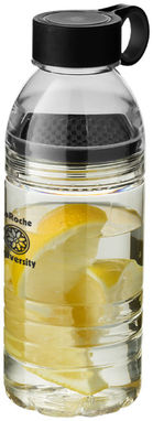 Спортивная тритановая бутылка Slice, цвет сплошной черный, серый - 10033100- Фото №2