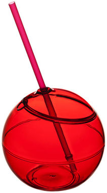 Шар с соломинкой Fiesta, цвет красный - 10034001- Фото №1
