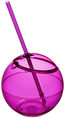 Шар с соломинкой Fiesta, цвет розовый - 10034004- Фото №1