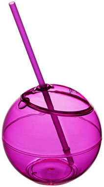 Куля з соломинкою Fiesta, колір рожевий - 10034004- Фото №2