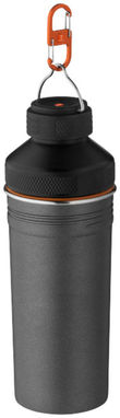 Пляшка непроливна Rambler, колір сірий, суцільний чорний - 10034800- Фото №1
