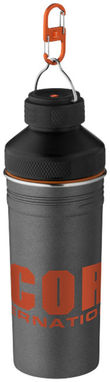 Пляшка непроливна Rambler, колір сірий, суцільний чорний - 10034800- Фото №3