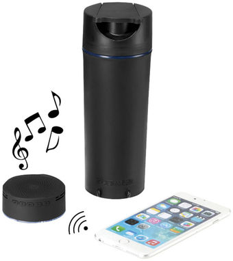 Аудиофляга Rhythm с функцией Bluetooth, цвет сплошной черный - 10042000- Фото №1