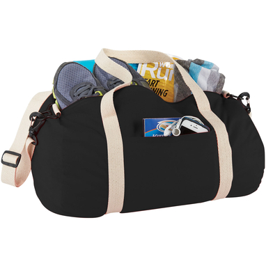 Бавовняна сумка Barrel Duffel, колір суцільний чорний - 12019500- Фото №5