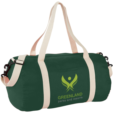 Бавовняна сумка Barrel Duffel, колір зелений - 12019503- Фото №2