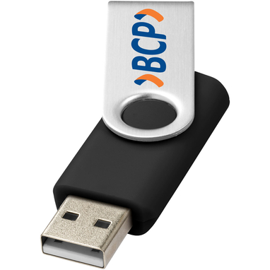 Флешка Rotate Basic 2GB, цвет сплошной черный, серебристый - 12350400- Фото №2