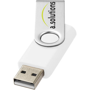 Флешка Rotate Basic 2GB, колір білий, сріблястий - 12350401- Фото №2