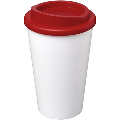 Термокружка Americano, цвет белый, красный - 21000110- Фото №1