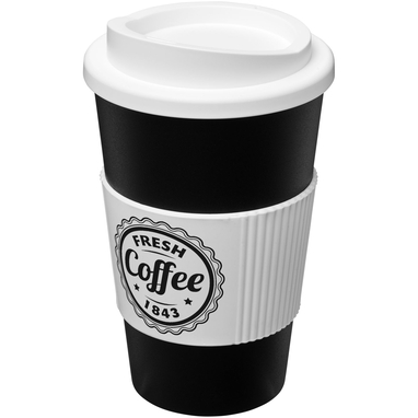 Термокружка Americano, цвет сплошной черный, белый - 21000201- Фото №2