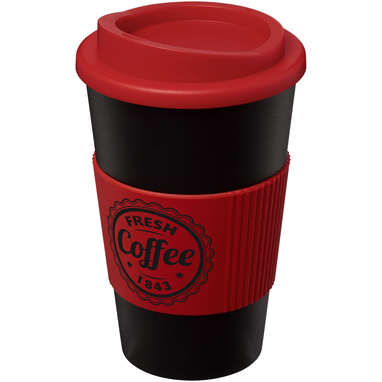 Термокружка Americano, колір суцільний чорний, червоний - 21000203- Фото №2