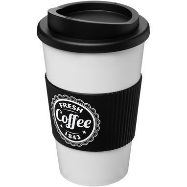 Термокружка Americano, цвет белый, сплошной черный - 21000208- Фото №2