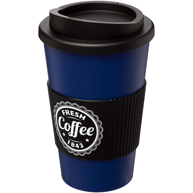 Термокружка Americano, колір синій, суцільний чорний - 21000214- Фото №2