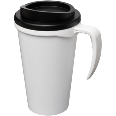 Термокружка Americano Grande, колір білий, суцільний чорний - 21000401- Фото №1 Термокружка Americano Grande, колір білий, суцільний чорний - 21000401- Фото №1