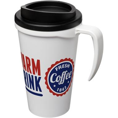 Термокружка Americano Grande, колір білий, суцільний чорний - 21000401- Фото №2 Термокружка Americano Grande, колір білий, суцільний чорний - 21000401- Фото №2
