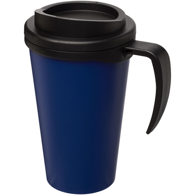 Термокружка Americano Grande, цвет синий, сплошной черный - 21000419- Фото №1