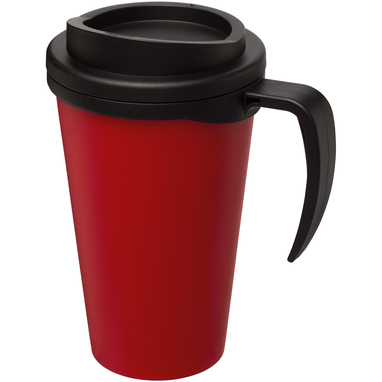 Термокружка Americano Grande, цвет красный, сплошной черный - 21000420- Фото №1