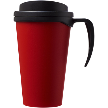 Термокружка Americano Grande, цвет красный, сплошной черный - 21000420- Фото №4