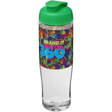 Бутылка спортивная H2O Tempo, цвет прозрачный, зеленый - 21004006- Фото №2