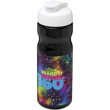 Бутылка спортивная H2O Base, цвет сплошной черный, белый - 21004512- Фото №2