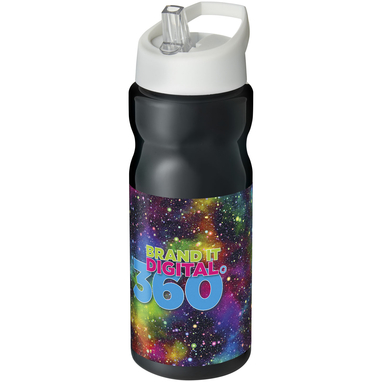 Бутылка спортивная H2O Base, цвет сплошной черный, белый - 21004908- Фото №2