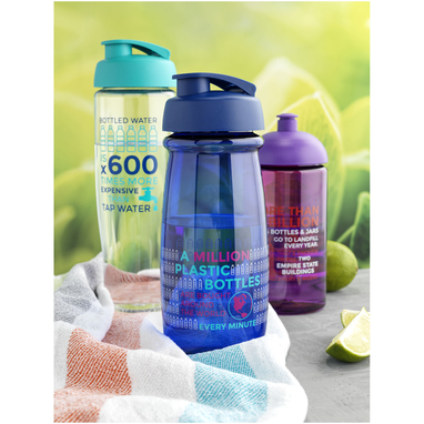 Бутылка спортивная H2O Pulse, цвет прозрачный, сплошной черный - 21005415- Фото №4