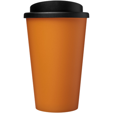 Термокружка Recycled Americano® объемом 350 мл, цвет оранжевый, сплошной черный - 21069131- Фото №3