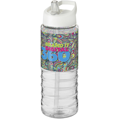 Бутылка спортивная H2O Treble, цвет прозрачный, белый - 21087701- Фото №2