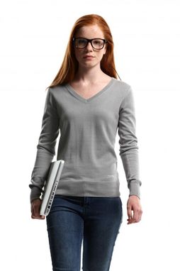 Жіночий светр з V-подібним коміром - 33228905- Фото №2