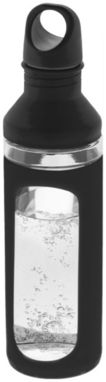 Скляна пляшка Hover, колір суцільний чорний, прозорий - 10045400- Фото №1