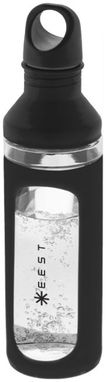 Стеклянная бутылка Hover, цвет сплошной черный, прозрачный - 10045400- Фото №2