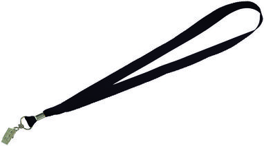 Шнурок с поворотным зажимом Igor, цвет сплошной черный - 10219900- Фото №1